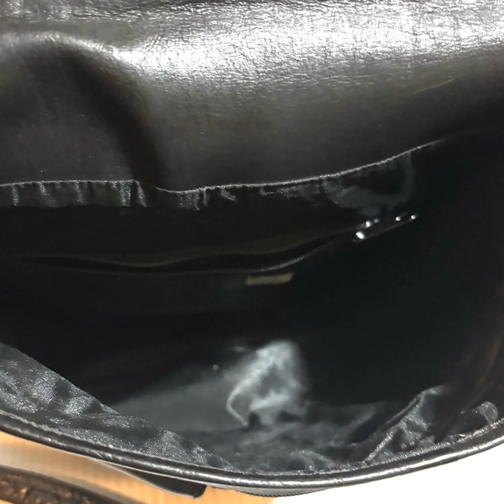 Frye vintage unisex Black distressed Leather Messenger Bag